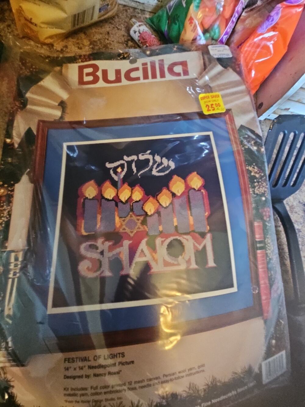 Shalom Festival of Lights Needlepoint Kit 60718 Bucilla 14x14